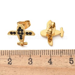 Pendientes de botón de acero inoxidable 304&nbsp;EJEW-F361-09G