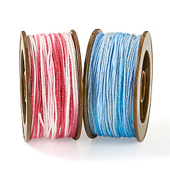 2 rouleau de cordons ronds torsadés en polyester teints en segments de 2 couleurs&nbsp;OCOR-TA0003-59D