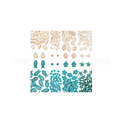 Kits de fabrication de bijoux en perles de turquoise synthétique et coquillage cauri naturel&nbsp;DIY-NB0012-57