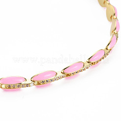 Collares de tenis con eslabones de circonio cúbico micro pavé de latón para mujer&nbsp;NJEW-T013-01G-07
