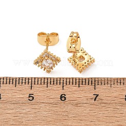 Aretes de latón con micro pavé de circonio cúbico para mujer&nbsp;EJEW-F418-04G