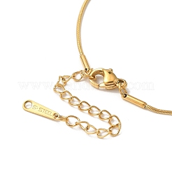 Collana con ciondolo a forma di cuore in acciaio inossidabile 304 con catene a serpente rotonde&nbsp;NJEW-H024-07G