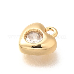 Breloques en laiton avec zircone cubique de micro pave&nbsp;KK-C085-20G