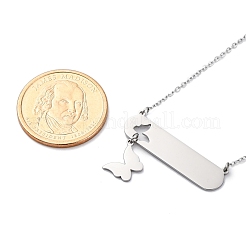 Colliers à chaîne en acier inoxydable 304 avec pendentif papillon pour femmes&nbsp;NJEW-P320-01B-P