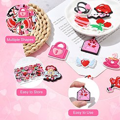 60 Stück PVC-Cabochons in 12 Stilen zum Thema Valentinstag.&nbsp;FIND-CJ0011-21