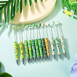 12 Stück 12 Stile St. Patrick's Day Thema Kunststoff Perlenstifte&nbsp;AJEW-TA0002-11