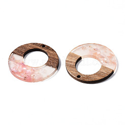 Pendenti in resina trasparente e legno di noce&nbsp;X-RESI-T035-20-A01