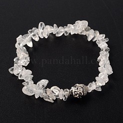 3d Buddha-Kopf-Edelstein-Perlen Stretch-Armbänder&nbsp;BJEW-JB01805-04