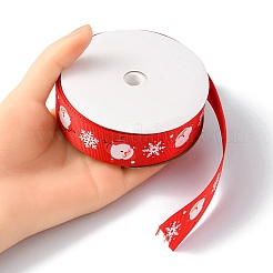 1 rollo de cintas de grogrén de poliéster con estampado navideño&nbsp;OCOR-YW0001-05C