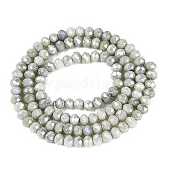Cuentas de vidrio rondelle galvanizadas antideslustre&nbsp;EGLA-T021-3mm-17-02