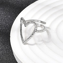 5 anillo de puño abierto de acero inoxidable 304 para mujer.&nbsp;RJEW-K313-12P