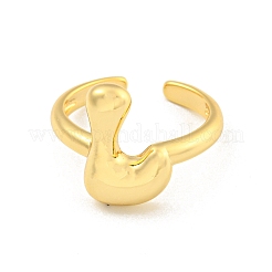 Bagues de manchette ouvertes avec lettre en laiton pour femmes&nbsp;RJEW-G313-01L-G