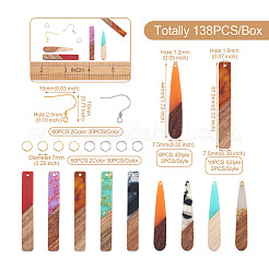 Kit de fabrication de boucles d'oreilles pendantes rectangle et larme diy&nbsp;DIY-TA0008-94