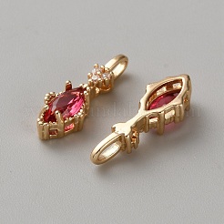 Pendentifs avec zircon cubiques à micro-pavés en laiton&nbsp;KK-WH0095-09D