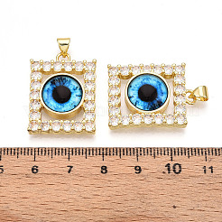 Pendentifs en laiton micro pavé de zircones cubiques transparentes pour femmes&nbsp;KK-T070-91A-03
