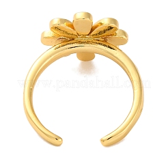 Offene Manschettenringe aus Messing mit Emaille und Blumenmuster für Damen&nbsp;RJEW-S242-10A