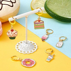 Décorations de pendentif en alliage d'émail sur le thème du dessert&nbsp;HJEW-CJ00001