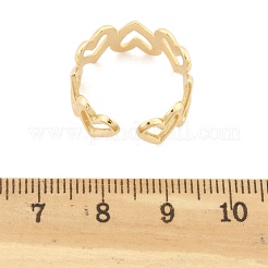 Manschettenringe aus Messing mit Herzmotiv für Damen&nbsp;RJEW-B119-01G