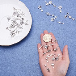 Pendentifs clés en alliage de style tibétain&nbsp;TIBEP-X0001-02-AS