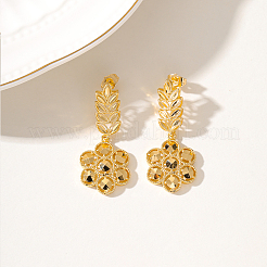 Elegantes pendientes colgantes de latón con forma de flor vintage&nbsp;IR7632