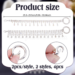 Messing & Eisen Glas Strass Kette Stiefelriemen Ketten&nbsp;HJEW-UN00051