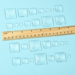 48 Stück 6 Stile transparente quadratische Glascabochons&nbsp;GGLA-FS0001-06