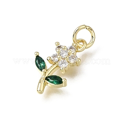 Messing Micro Pave grüne Zirkonia Anhänger&nbsp;CU-L001-13G-02