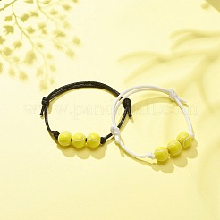 Bracciale con perline da tennis in acrilico 2 pz 2 colori&nbsp;BJEW-JB08558-01