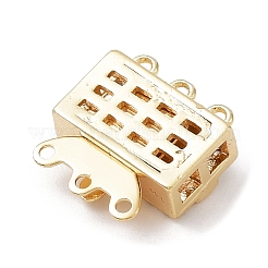 Chiusure a scatola con micro pavé di zirconi chiari in ottone&nbsp;KK-C031-10G