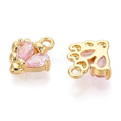 Breloques en laiton avec zircone cubique de micro pave&nbsp;KK-N263-89G