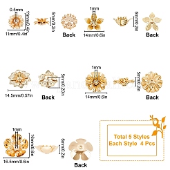 20pcs 5 Art Messingperlenkappen brass&nbsp;KK-SC0004-92
