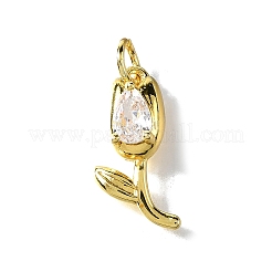 Pendentifs avec zircon cubiques à micro-pavés en laiton&nbsp;KK-Z102-01G-01