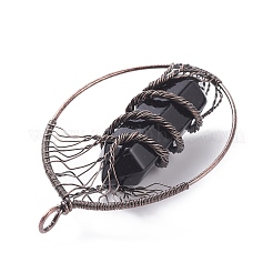 Gros pendentifs en obsidienne naturelles&nbsp;G-F702-02R-C