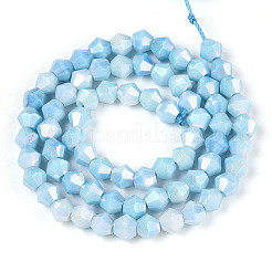 Brins de perles de verre bicônes électrolytiques anti-ternissement&nbsp;EGLA-T021-6mm-16-08