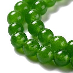 Chapelets de perles en jade de malaisie naturelle et teinte&nbsp;G-A146-6mm-A28
