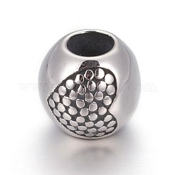 Perlas de estilo europeo de acero inoxidable quirúrgico 316 retro&nbsp;OPDL-L013-24AS