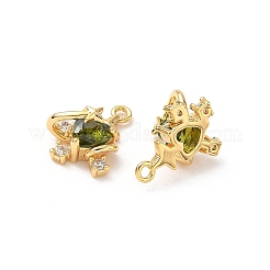 Pendentifs avec zircon cubiques à micro-pavés en laiton&nbsp;KK-D504-26C-G