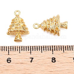 Breloques en laiton pavé de zircones cubiques transparentes sur le thème de Noël&nbsp;KK-T073-06G