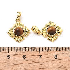 Tigerauge-Anhänger aus Messing&nbsp;KK-B129-05G