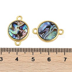 Messing Pavé natürliche Paua Muschel Verbinder Charms&nbsp;KK-M299-01D-G