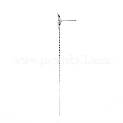Asymmetrischer Ohrstecker aus Messing mit Mikropavé&nbsp;KK-S356-775