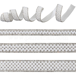 3 Yards 3 Stile selbstklebende ABS-Imitationsperle mit Strass-Hotfix-Strass&nbsp;DIY-CY0001-88