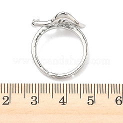 Verstellbare Fingerringe aus Messing mit Mikropflaster und Zirkonia&nbsp;RJEW-P185-01P