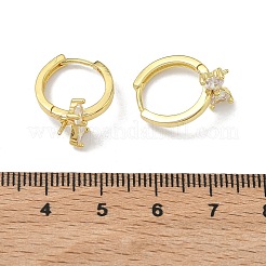 Messing Micro Pave klare Zirkonia Ohrring Zubehör&nbsp;KK-D226-04G