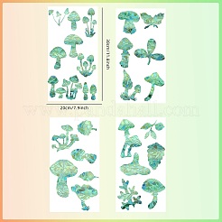 4 stücke 2 arten pvc aufkleber schillernde farbe fenster aufkleber 3d laser pilz elektrostatische glas fenster aufkleber&nbsp;JX827A