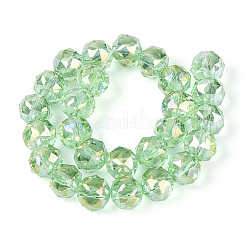 Brins de perles rondes en verre transparent plaqué couleur AB&nbsp;EGLA-T029-8mm-12T-09