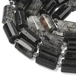 Natürliche turmalinierte Quarzperlenstränge&nbsp;G-G453-E08-10x14mm