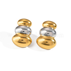 Zweifarbige Ohrstecker aus Edelstahl 304 für Damen&nbsp;FM7077