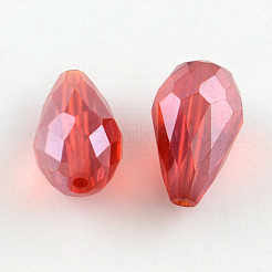 Perles de verre en forme de goutte plaquées ab-color&nbsp;EGLA-R104-10x15