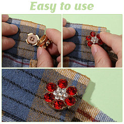 12 Stück Manschettenknöpfe aus Messing mit Strassen in 6 Farben&nbsp;BUTT-GL0001-06
